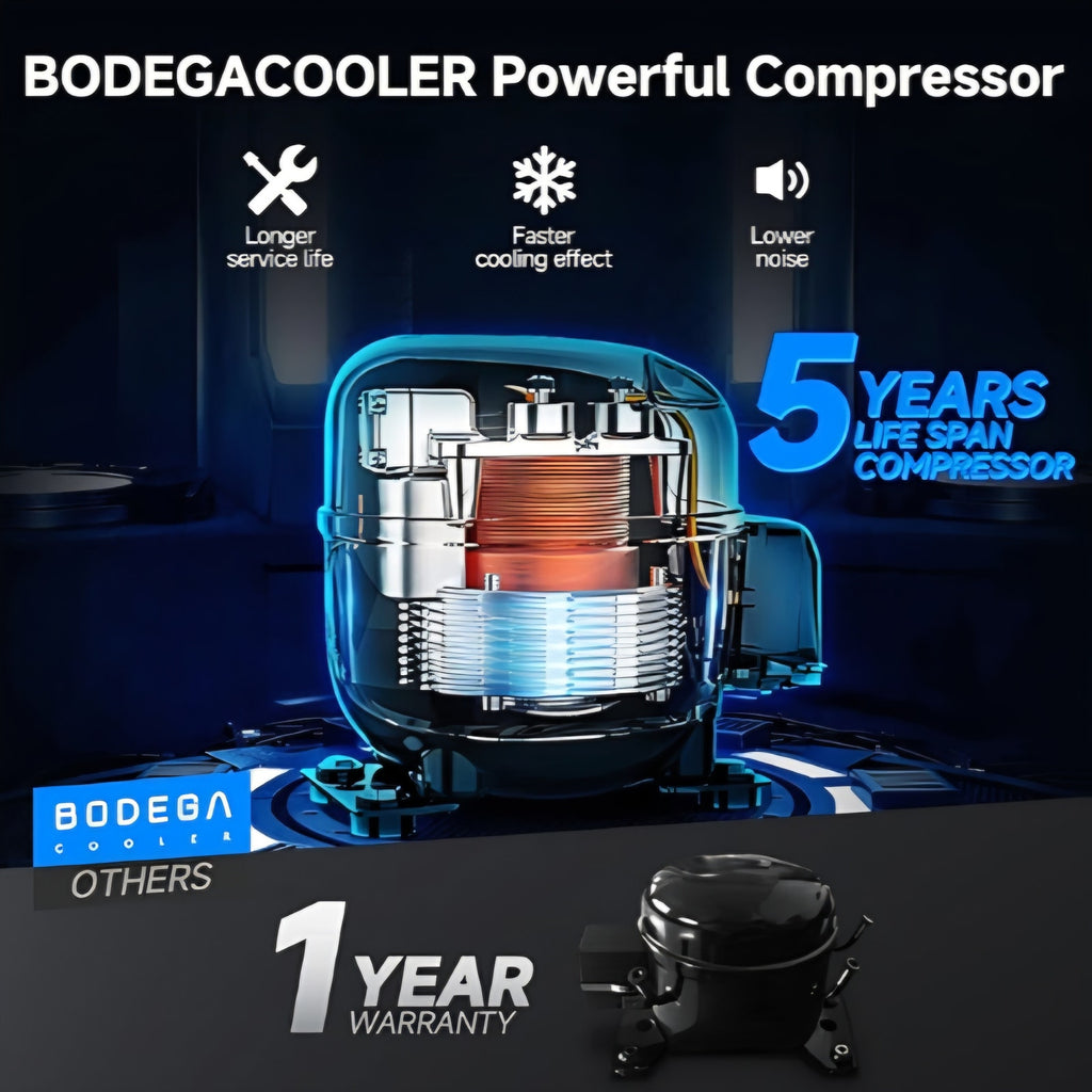 BODEGACOOLER 12 Volt Car Refrigerator, 100 Quart Portable Freezer
