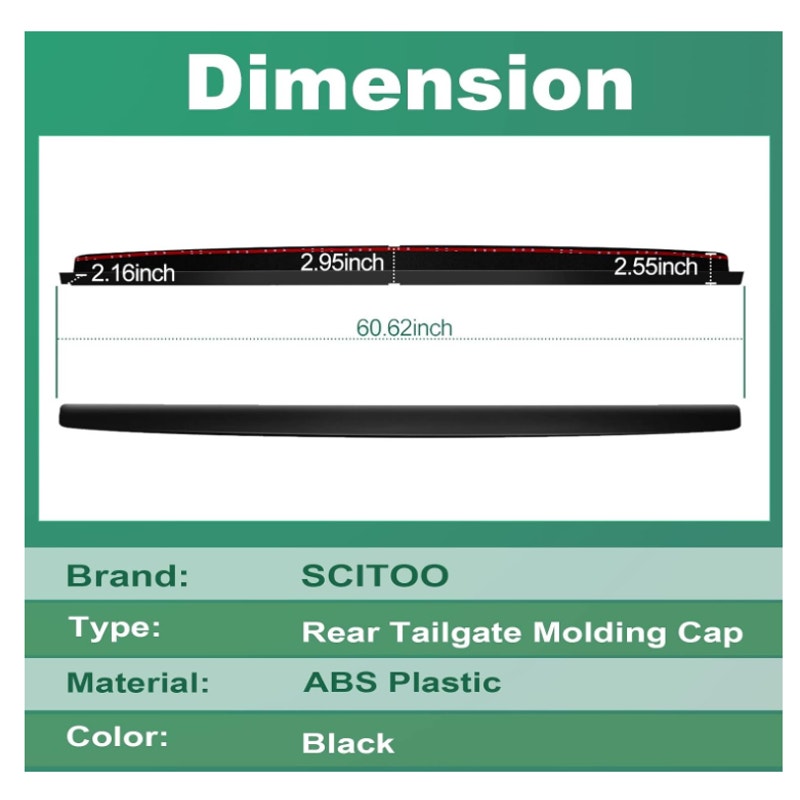 SCITOO ABS Tailgate Molding Cap GM1909102, 15932261