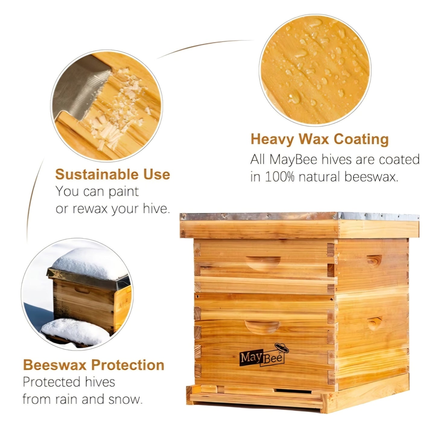 Beehive 10 Frame Bee Hives and Supplies Starter Kit, Bee Hive for Beginner