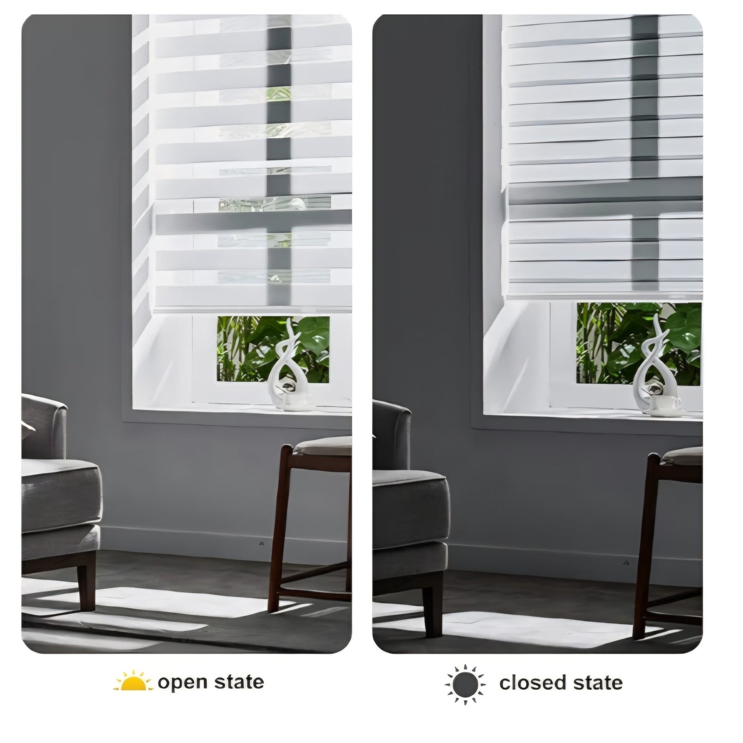 Cordless Zebra Blinds for Windows Free-Stop Roller Windows Shades (70" W X 64" H, White)