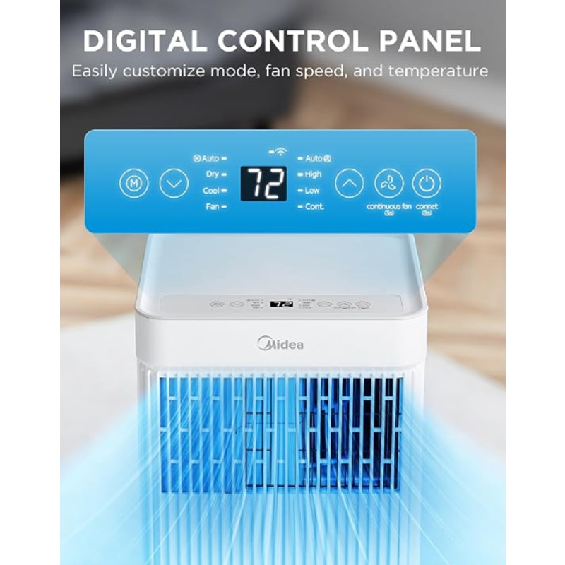 Midea 8,500 BTU ASHRAE Portable Air Conditioner, Cools up to 150 Sq. Ft. 5,000 BTU SACC Portable AC