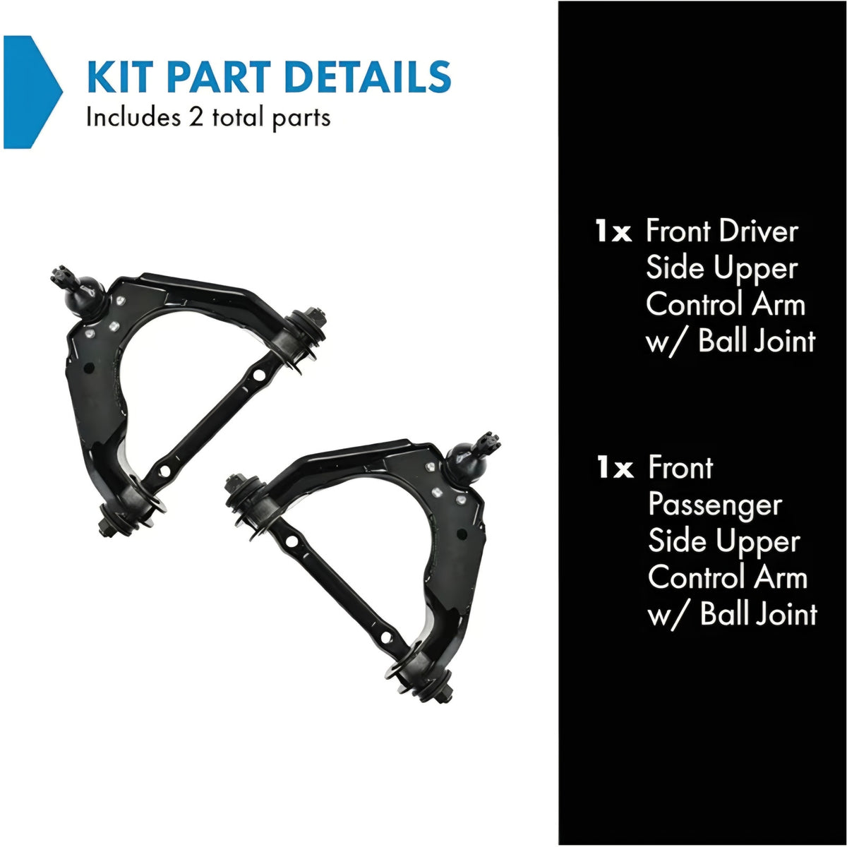Front Upper Driver and Passenger Side Control Arm and Ball Joint Set 2 Piece,Dodge Dakota 1997-1999