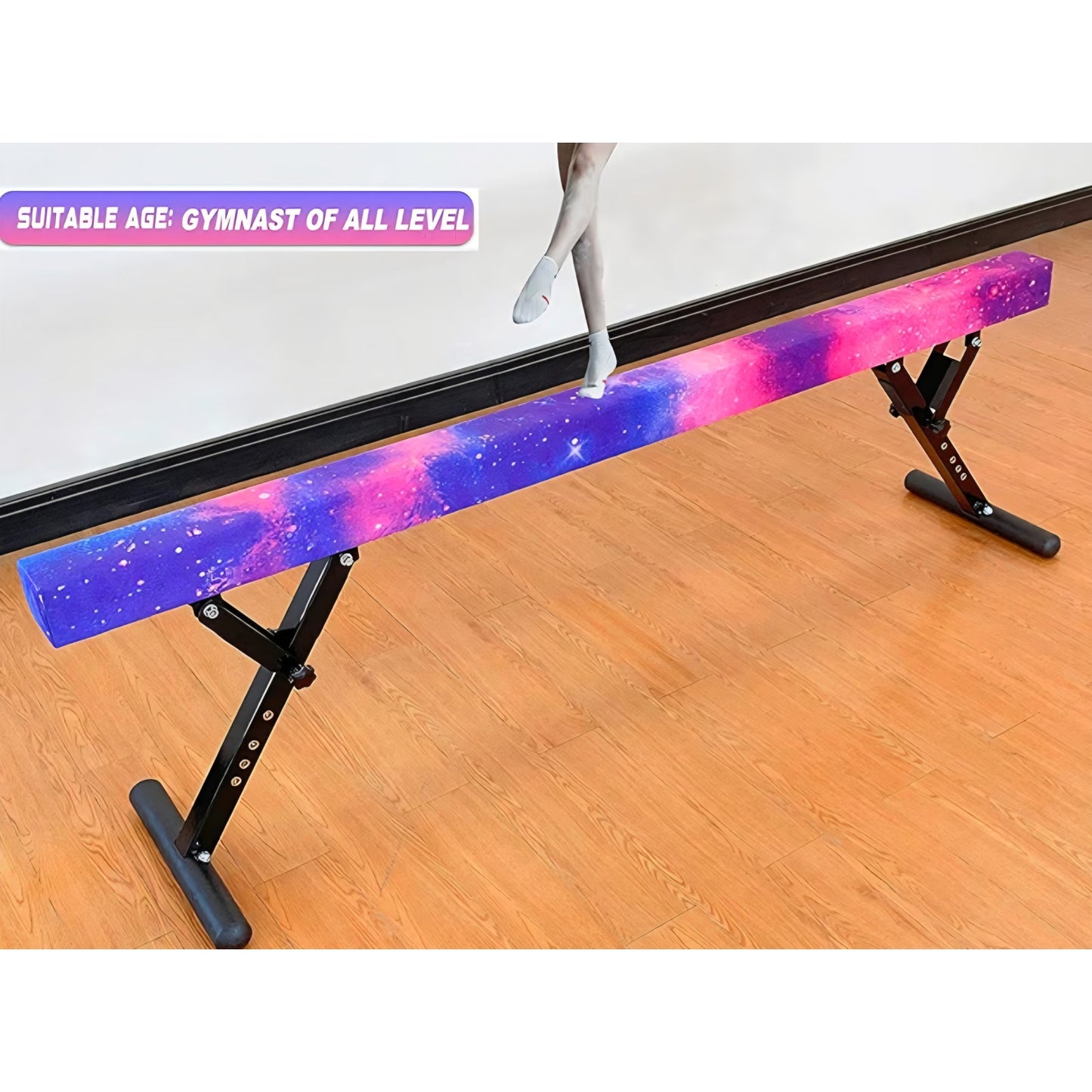 MARFULA Balance Beam 8 ft Gymnastic Beam Adjustable Height for Kids and Teenage