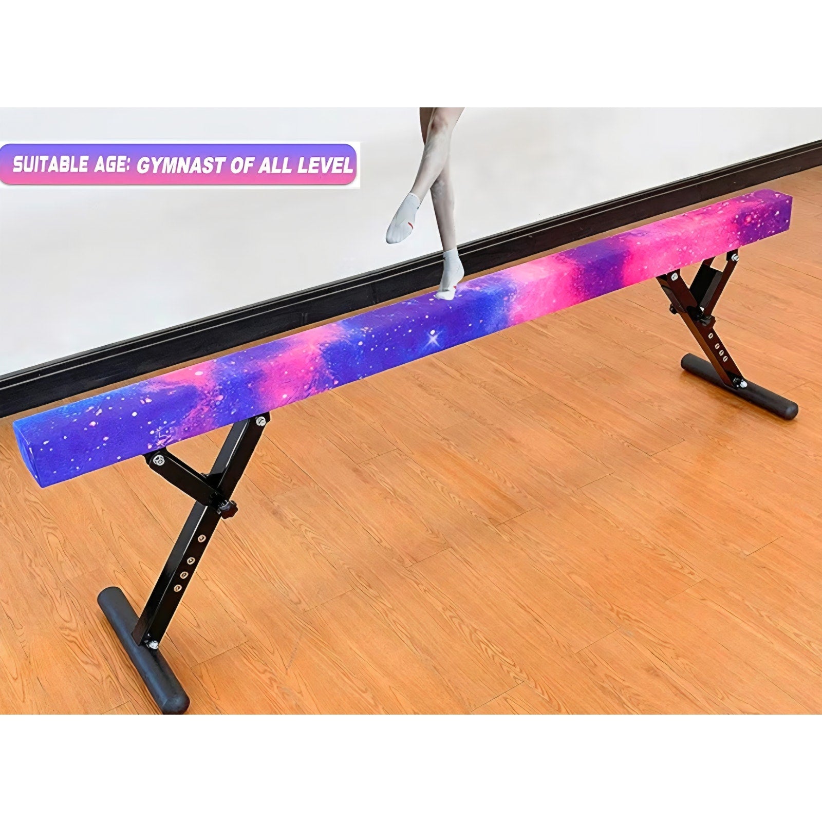 MARFULA Balance Beam 8 ft Gymnastic Beam Adjustable Height for Kids and Teenage