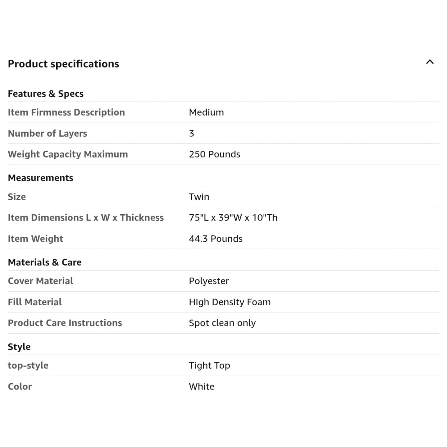 ZINUS 10 Inch Comfort Support Hybrid Mattress [New Version], Twin, Fiberglass Free, Medium Plush,