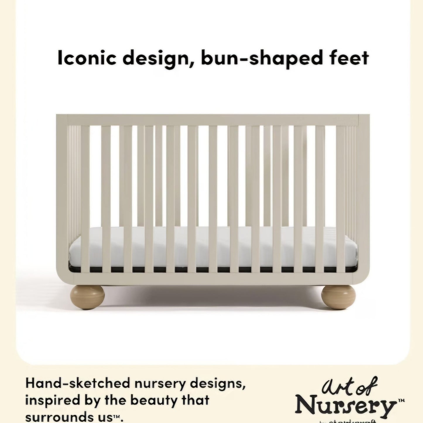 Storkcraft Amalfi 5-in-1 Convertible Crib with Guardrail, Frosted Oat