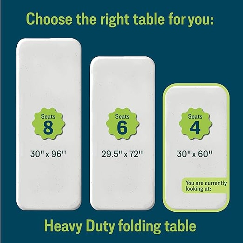 National Public Seating 30" x 60" Plastic Folding Table, Adjustable, Heavy-Duty, Speckled Gray