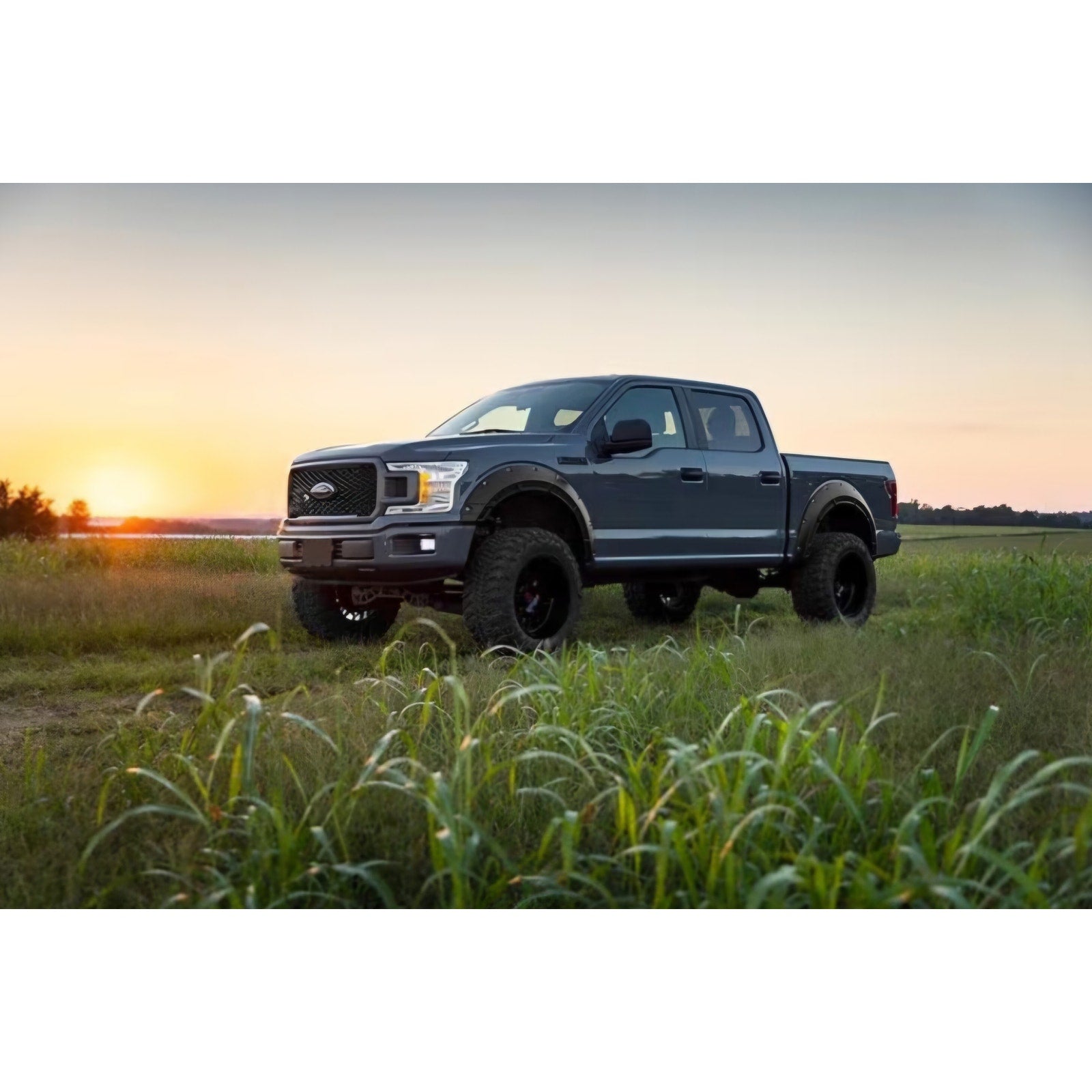 Rough Country Defender Fender Flares for Ford F-150 (2015–2020) – 2" Extra Tire Coverage, 6" Flare