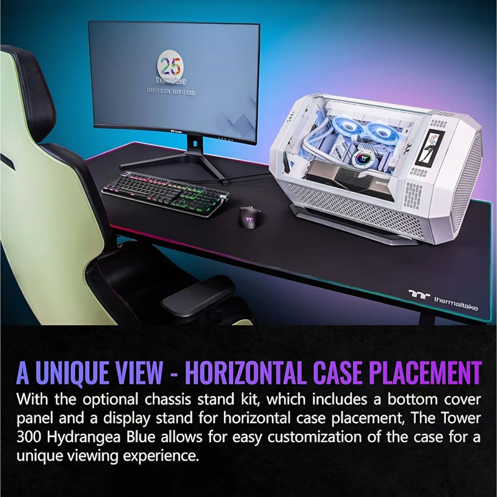 Thermaltake Tower 300 Hydrangea Blue Micro-ATX Case; 2x140mm CT Fan Included