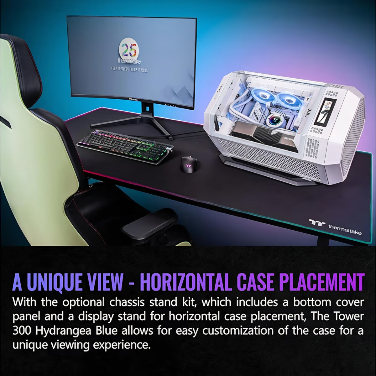 Thermaltake Tower 300 Hydrangea Blue Micro-ATX Case; 2x140mm CT Fan Included