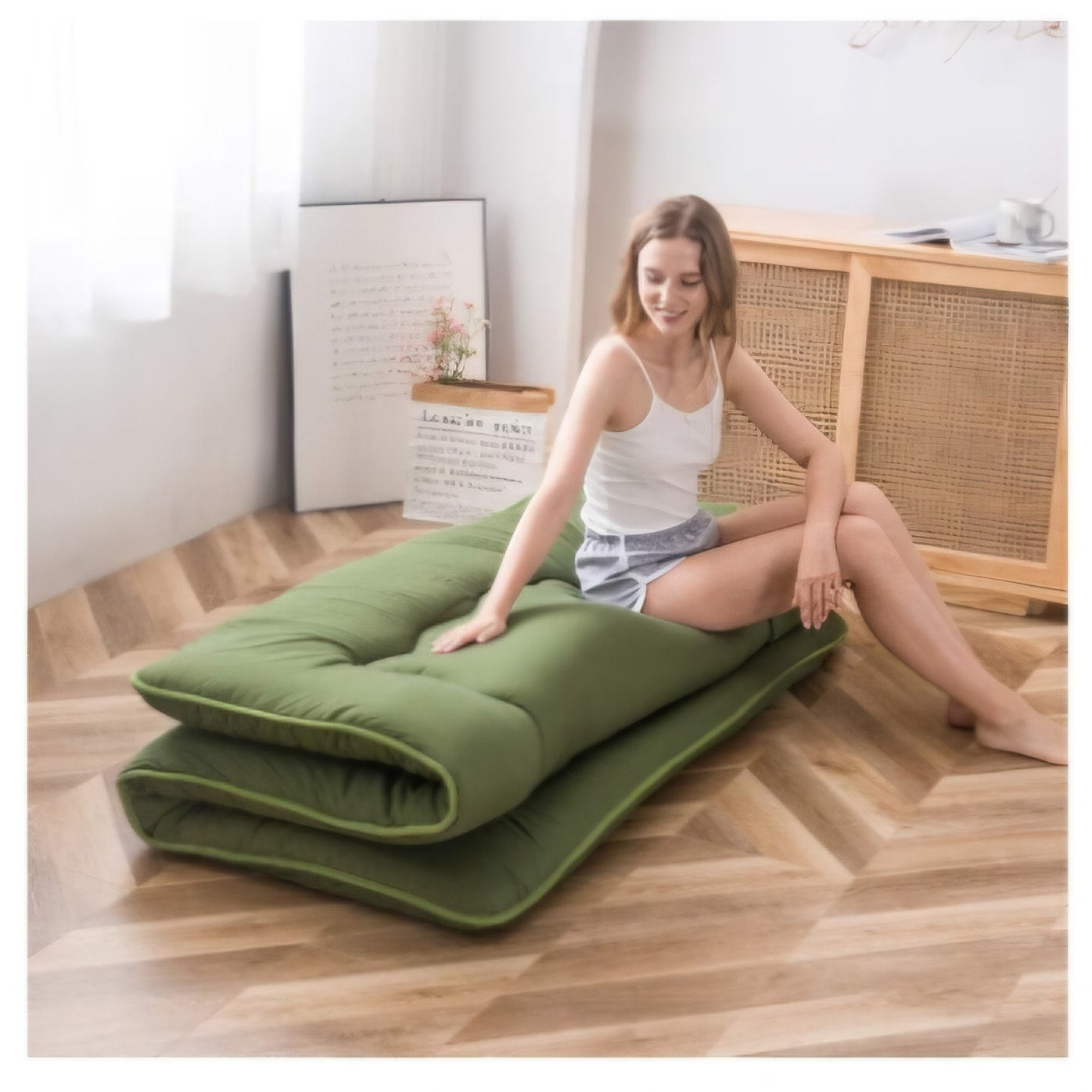 MAXYOYO Japanese Floor Mattress 4" Thick Full Size Foldable Futon Mattress