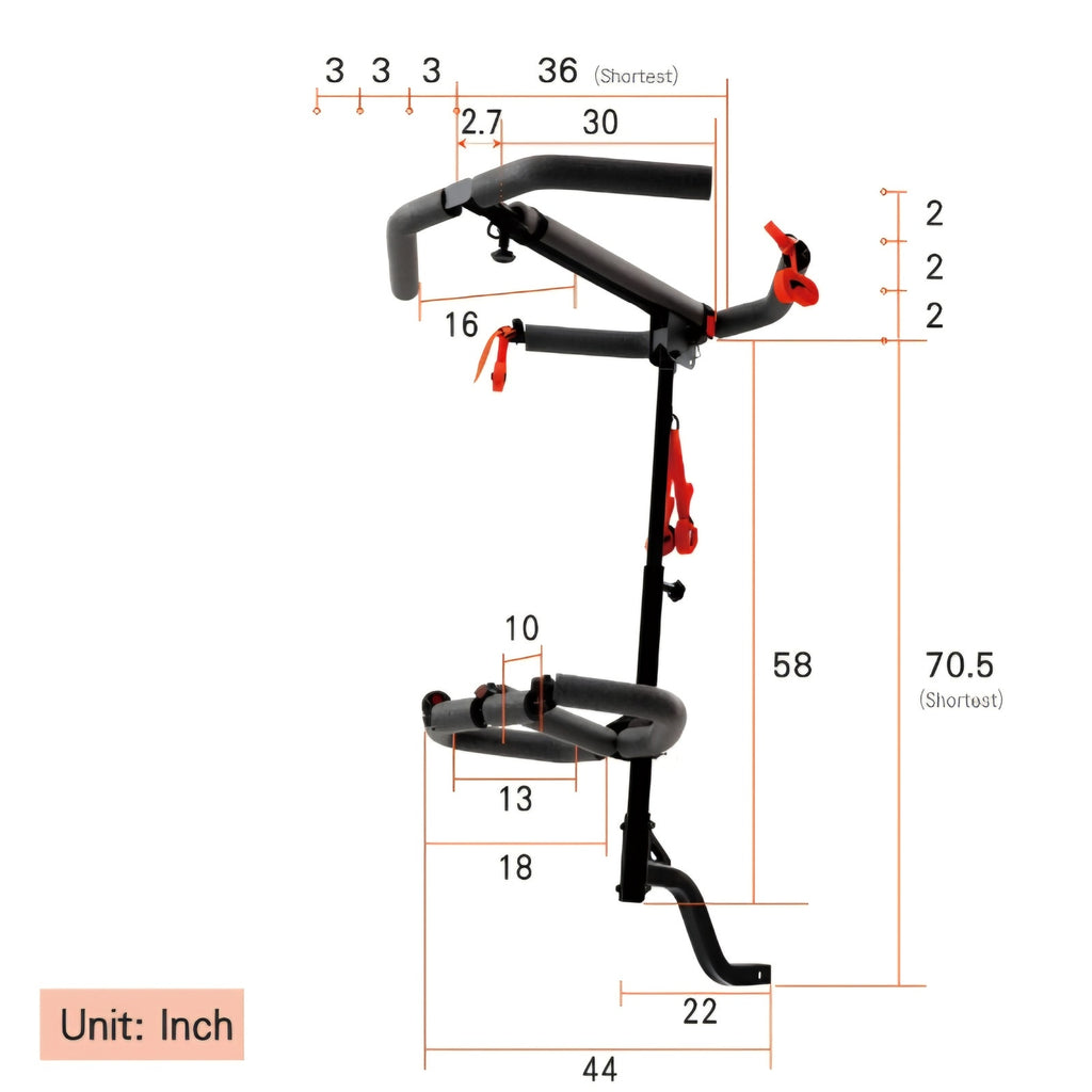 Iridium hitch mounted kayak rack
