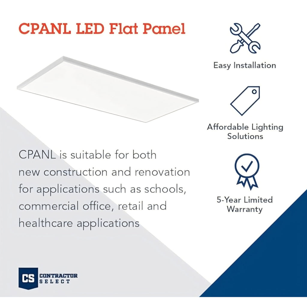 CPANL 2x4 LED Flat Panel Light, 2 ft. by 4 ft. LED Light Panel, Ceiling Lighting Fixture, 4000 Lume