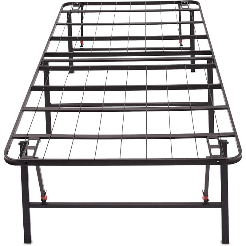 Amazon Basics Foldable Metal Platform Bed Frame, 18 In High, No Box Spring Needed, Twin Size, Black