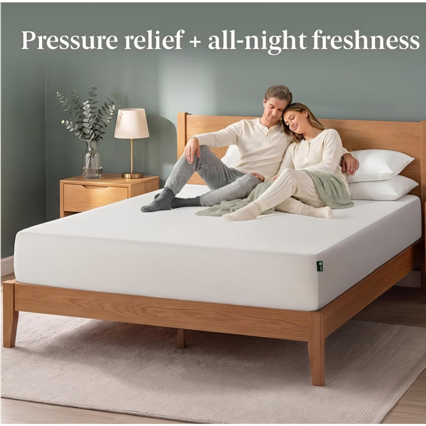 Zinus 12 Inch Queen Green Tea Memory Foam Mattress [New Version], Fiberglass Free