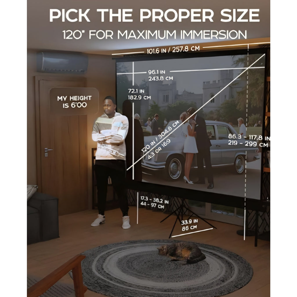 PropVue Projector Screen with Stand 120 inch - Indoor and Outdoor