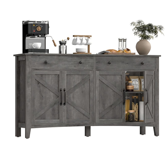 Buffet Cabinet, Coffee Bar Cabinet with 2 Drawers, Adjustable Shelves, Sideboard Storage