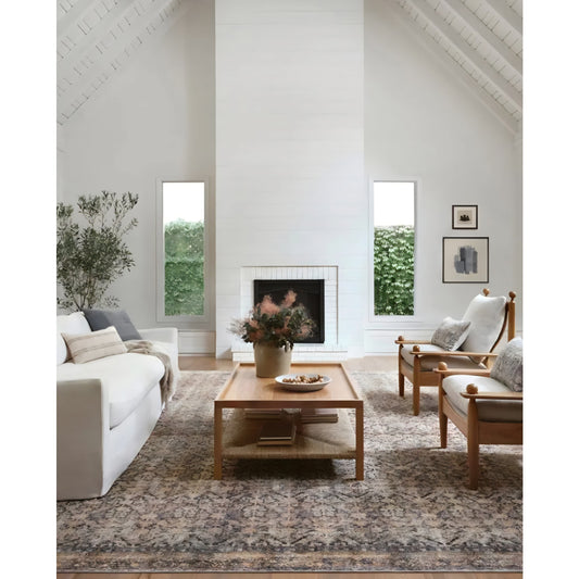 Loloi Amber Lewis Billie Collection, Ink & Salmon 6'-0" x 9'-0" Area Rug – Antique & Distressed