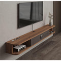 Pmnianhua Floating TV Console, 78'' Wall Mounted TV Stand for Bedroom & Livingroom - Walnut