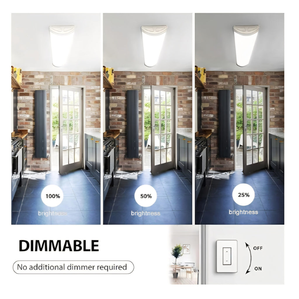 4FT LED Kitchen Puff Ceiling Lights Dimmable, 40W, 4800LM, 4000K,48 Inch LED 6 pack