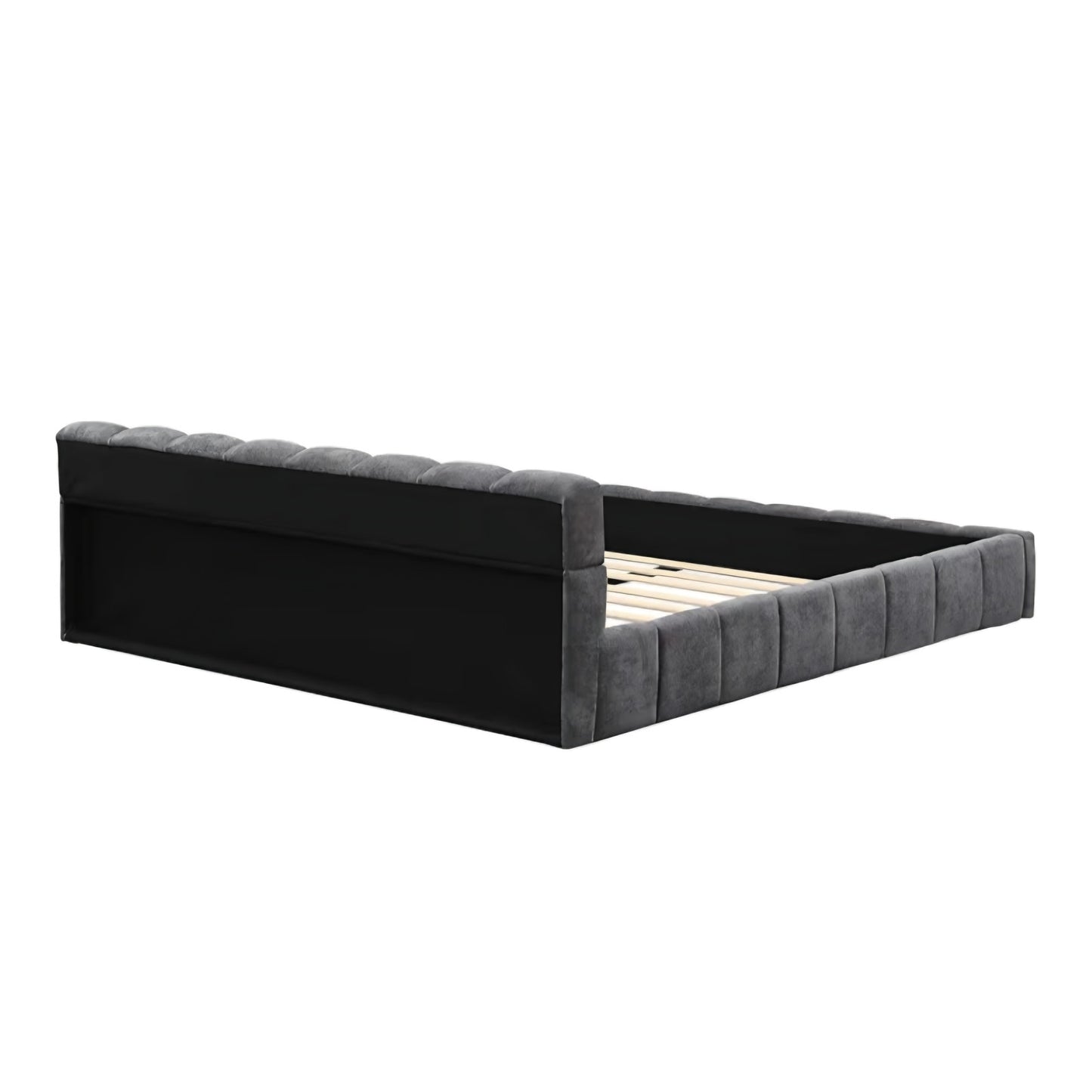 Modern Gray Double Full Bed Frame for Master Bedroom