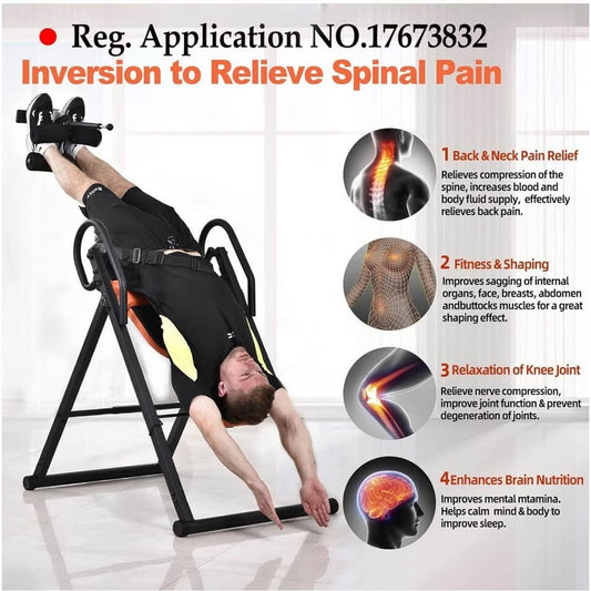 Inversion Table for Back Pain Relief, 350 lbs Capacity Strength Training Inversion Equipment, Decomp