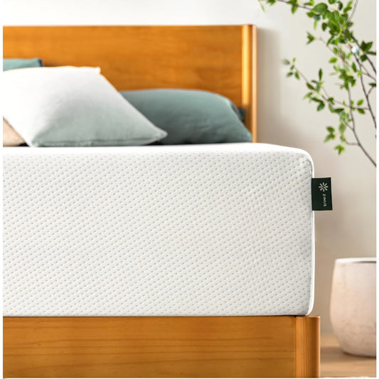 ZINUS 12 Inch Green Tea Memory Foam Mattress [New Version], Full, Fiberglass free, Medium Firm Feel