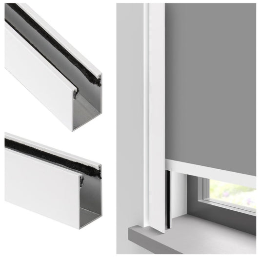 100% Blackout U-Channel Aluminum Light Blocking Strip for Window Shades Roller