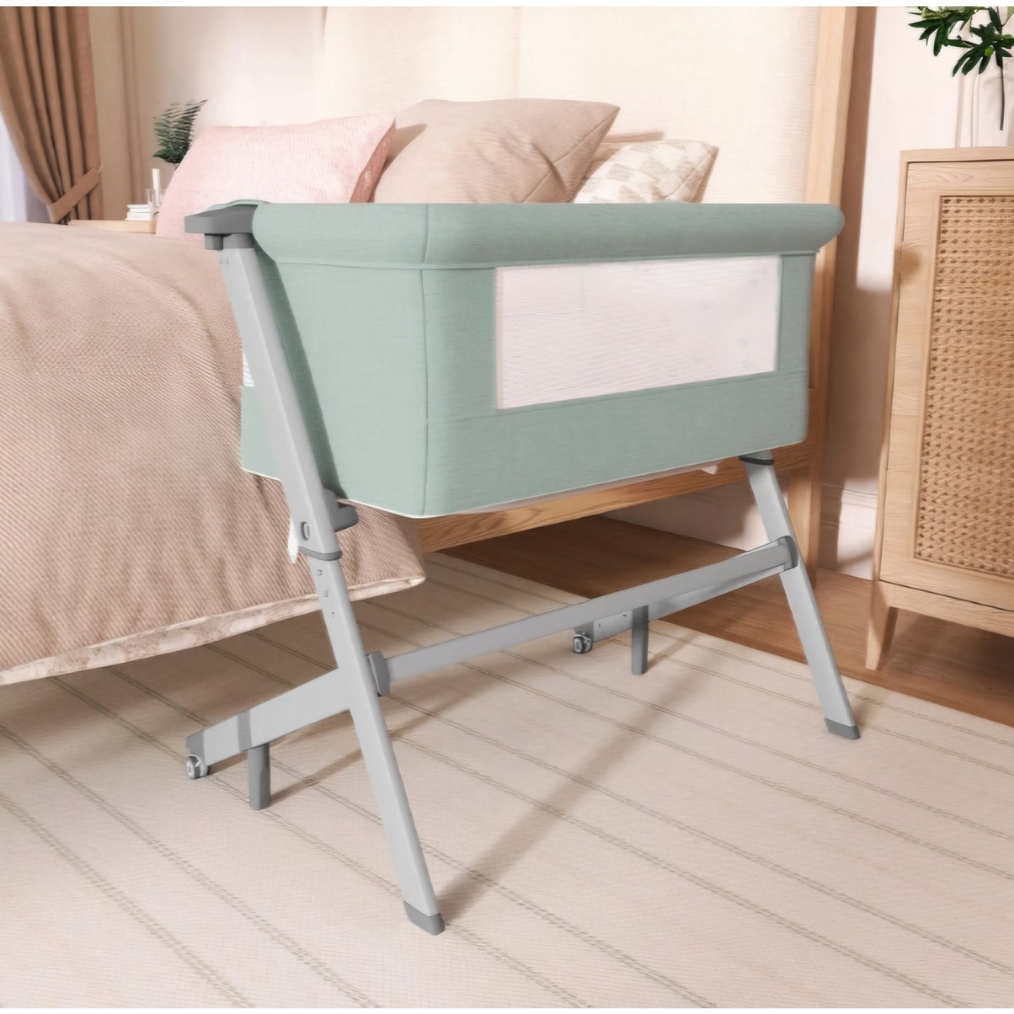 Dream On Me Skylar Bassinet and Bedside Sleeper, Adjustable Heights, Breathable Mesh Sides