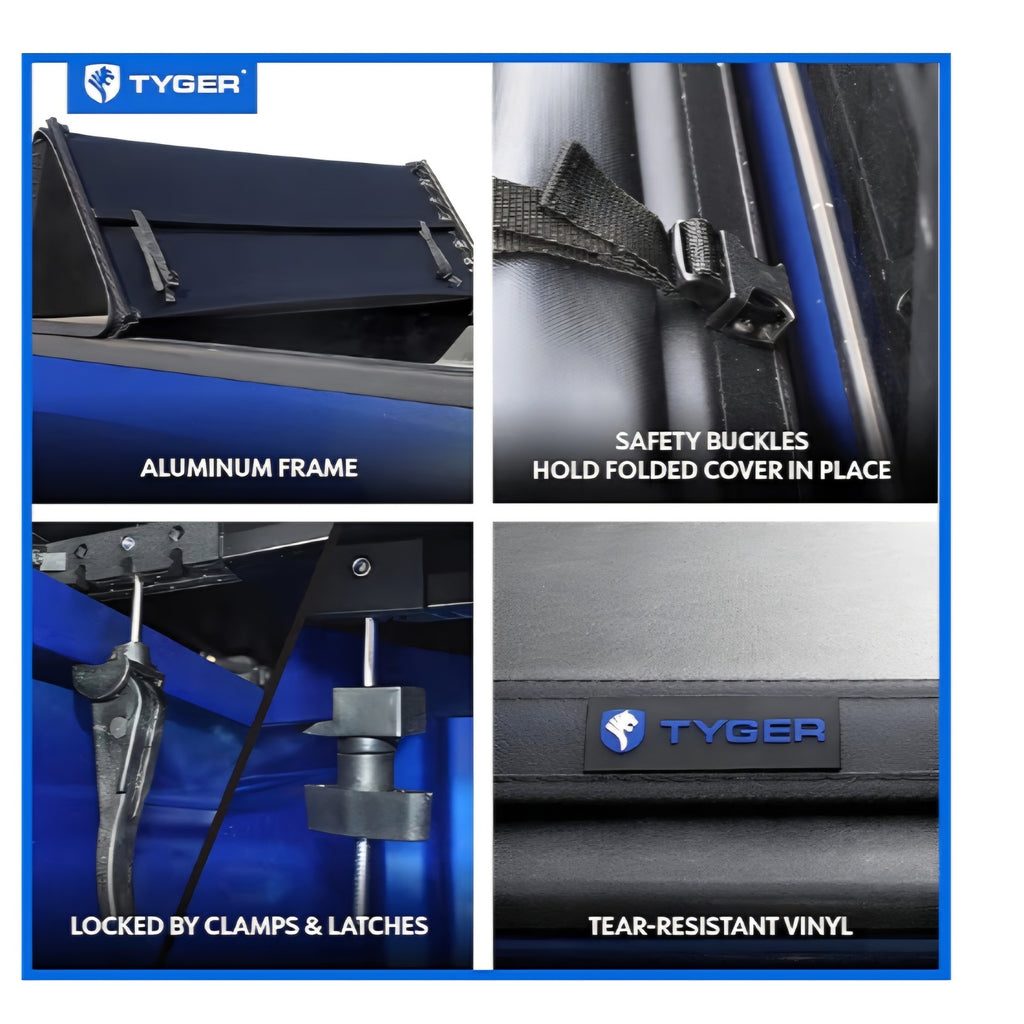 T3 Soft Tri-fold Truck Bed Tonneau Cover Compatible with 2022-2026 Toyota Tundra | 5.5' (67")