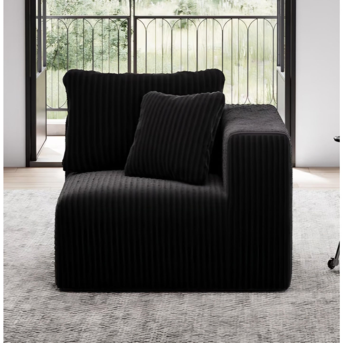 35.4” Right-Arm Facing Modular Sofa Seat, Individually Wrapped Coil Support & Corduroy Fabric