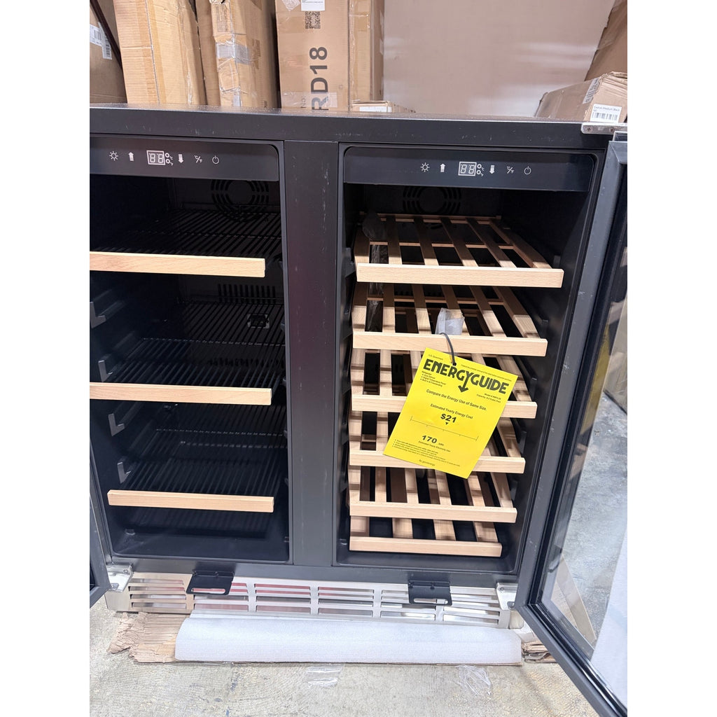 Wine and beverage refrigerator 30 inch dual doors.