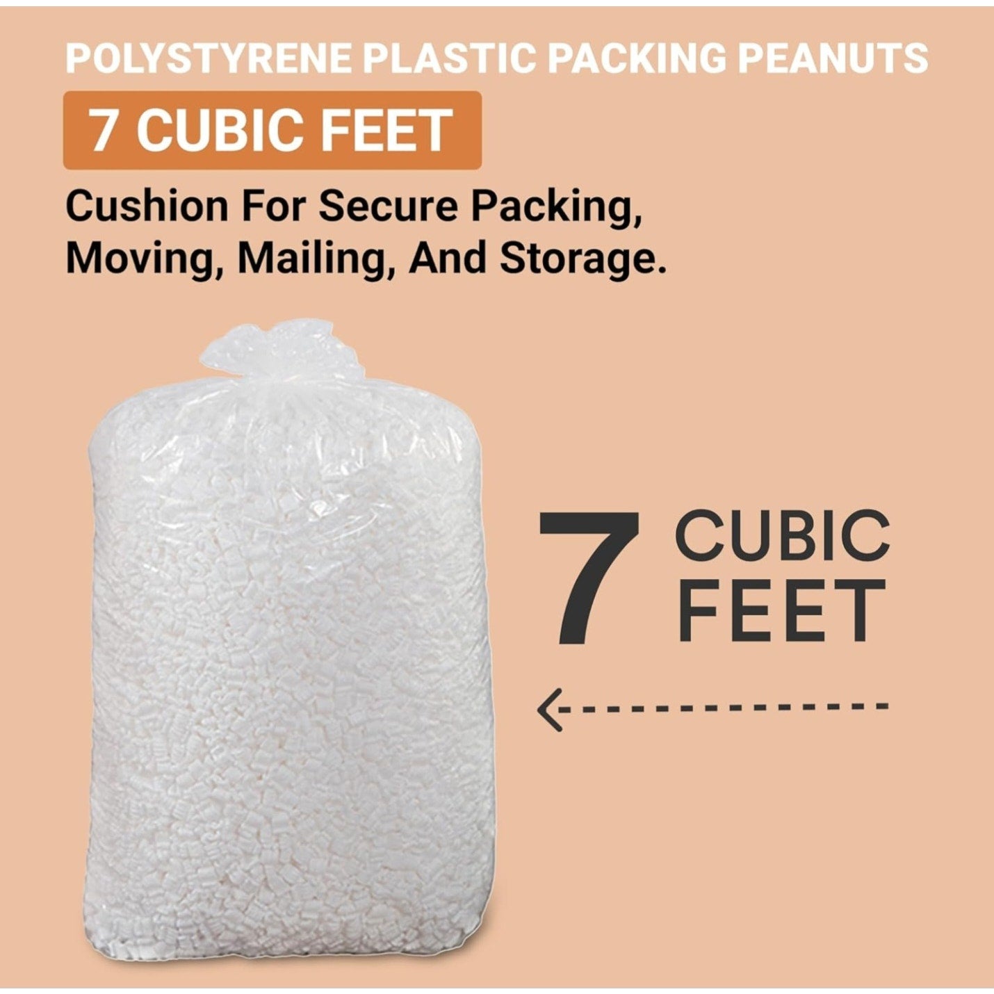 BOX USA White Styrofoam Packing Peanuts (7 Cubic Feet) | Bulk Loose Fill Packing PeanutsForShipping