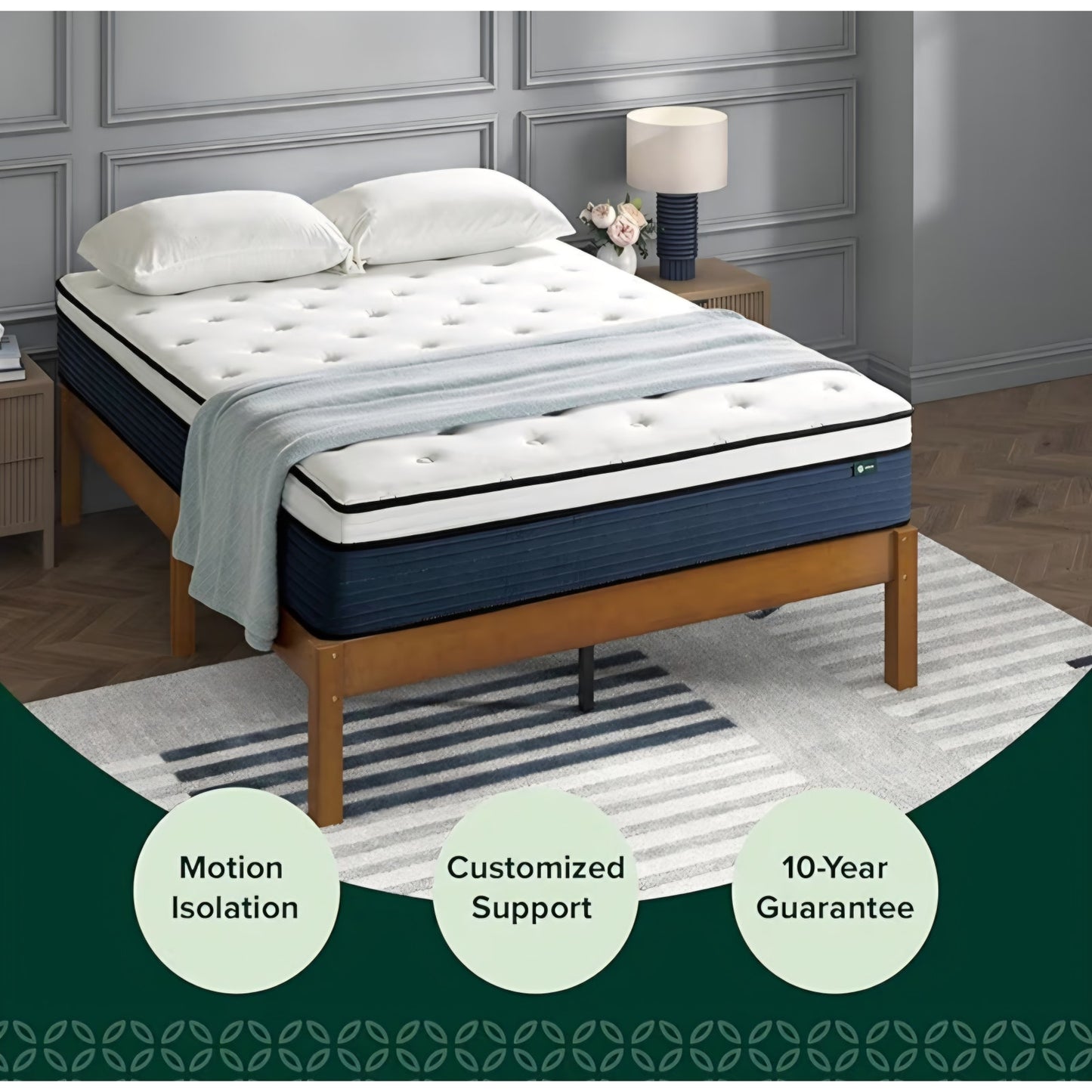 ZINUS 12 Inch Comfort Support Hybrid Mattress, King, Medium Plush