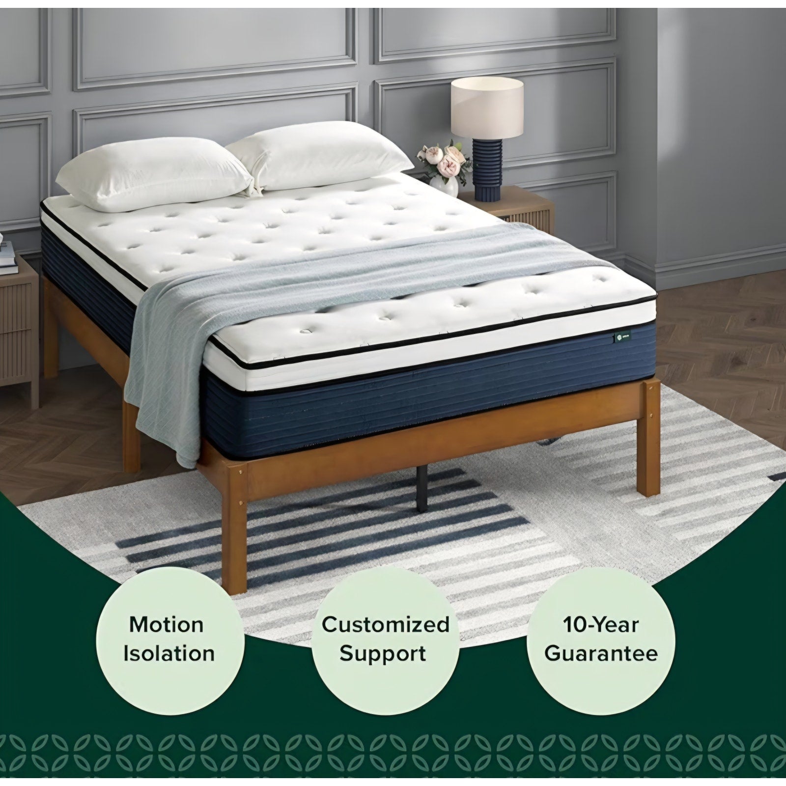 ZINUS 12 Inch Comfort Support Hybrid Mattress, King, Medium Plush