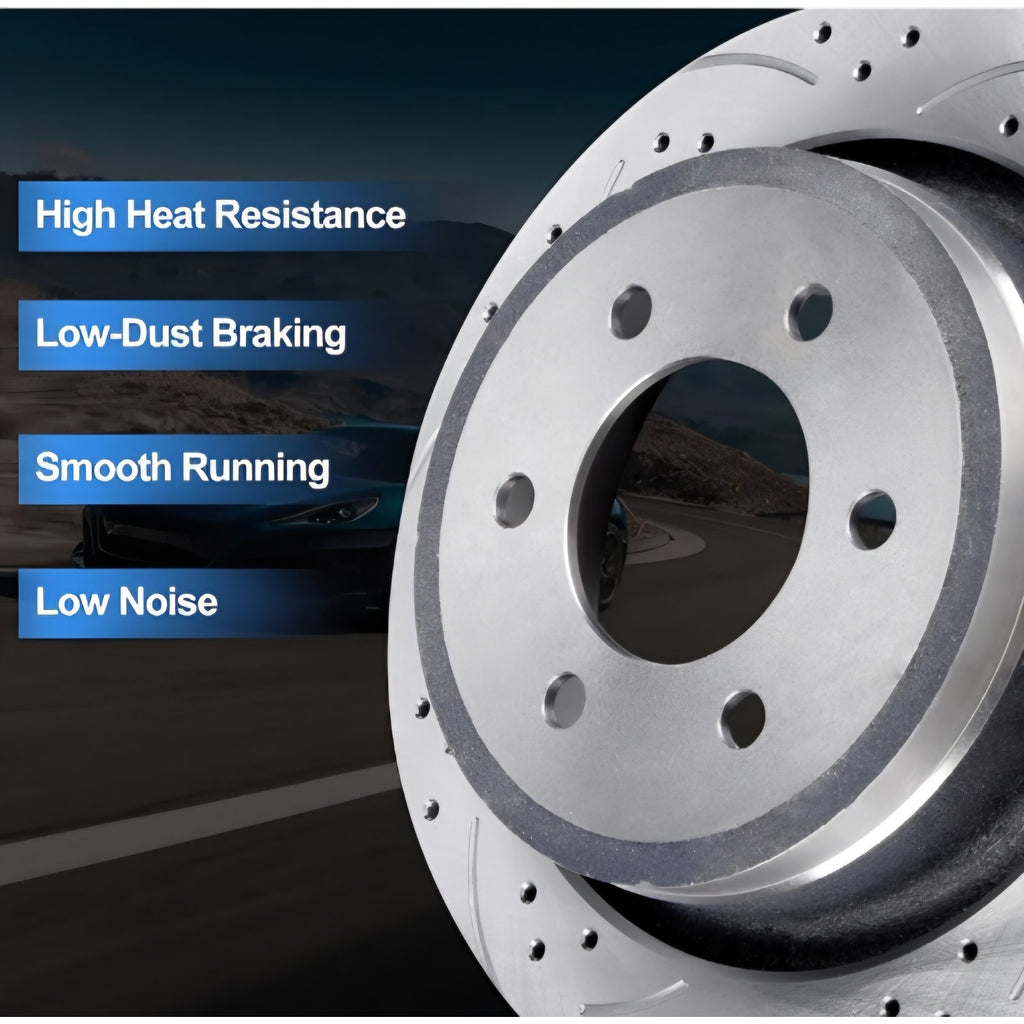 Rear Disc Brake Pads And Rotors Kit For Ford F-150, For Ford Lobo 2012-2013 With Ceramic Brake Pads