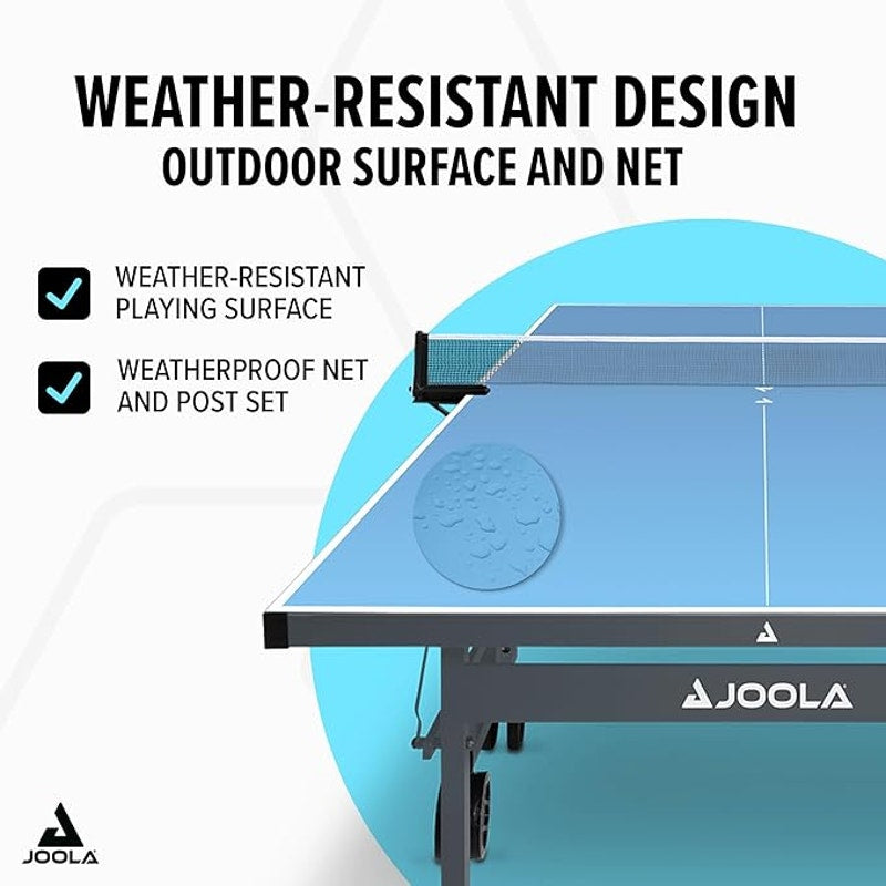 JOOLA NOVA Outdoor Ping Pong Table with Waterproof Table Tennis Net Set- Indoor & Outdoor Compatible