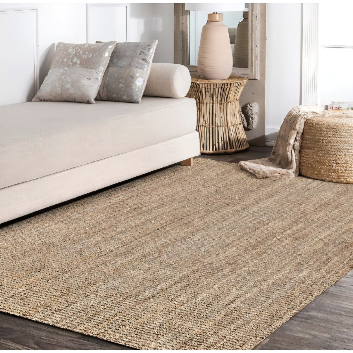 Area rug JONATHAN Y Pata Hand Woven Chunky Jute Natural Indoor Area Rug, 10x14,
