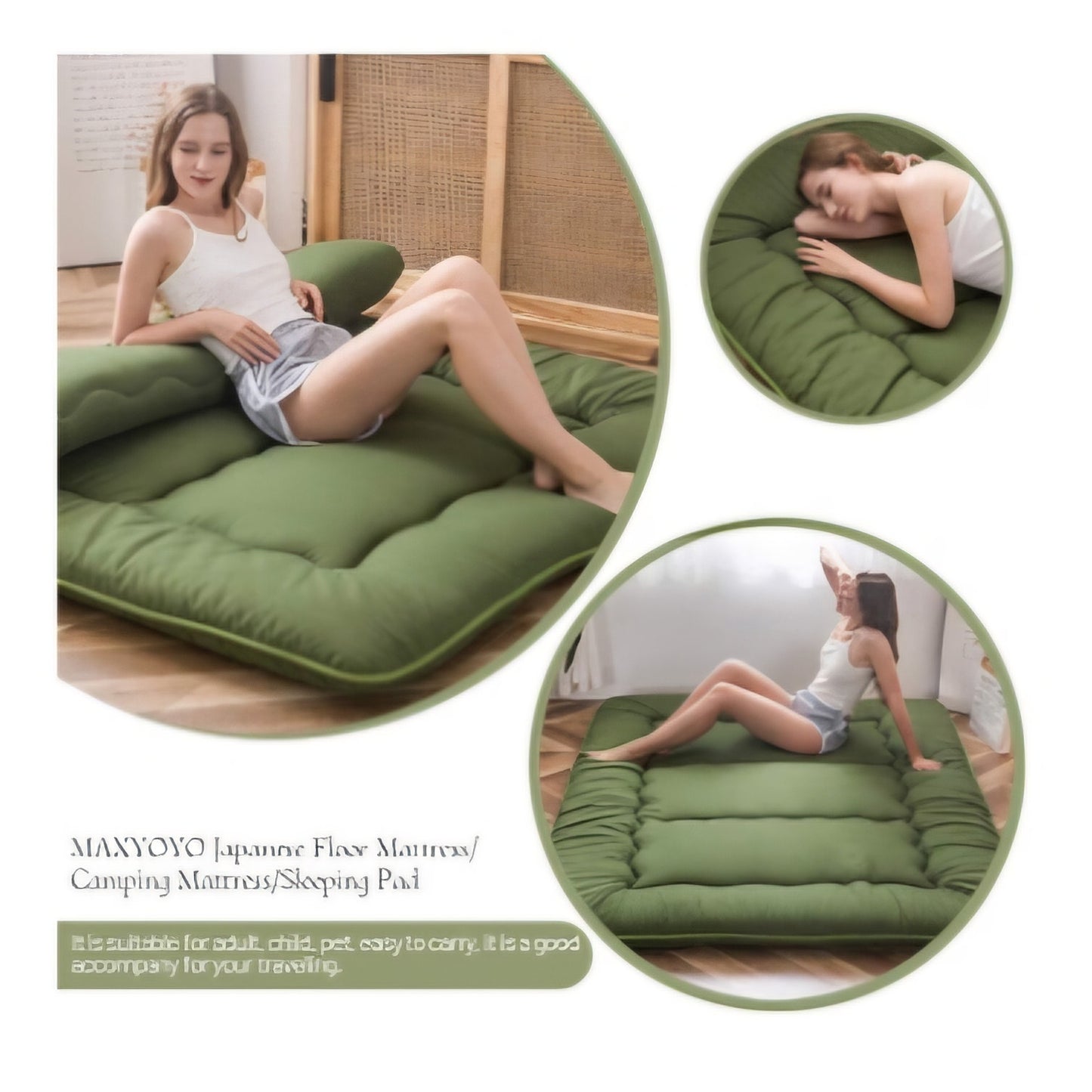 MAXYOYO Japanese Floor Mattress 4" Thick Full Size Foldable Futon Mattress