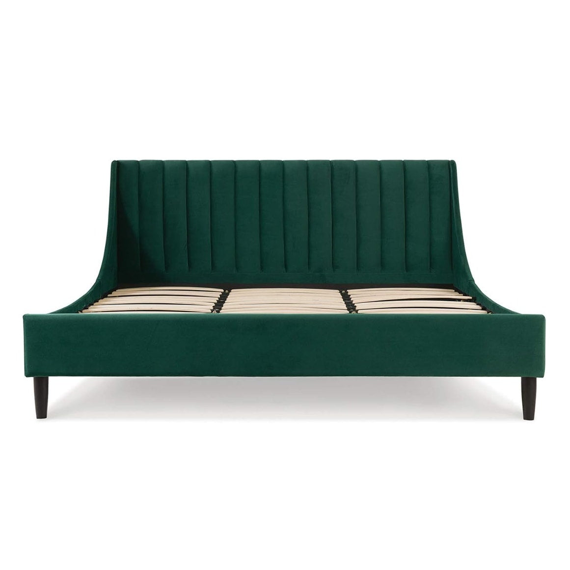 King bed frame Jennifer Taylor Home Aspen Vertical Tufted Modern Headboard Platform Bed Set