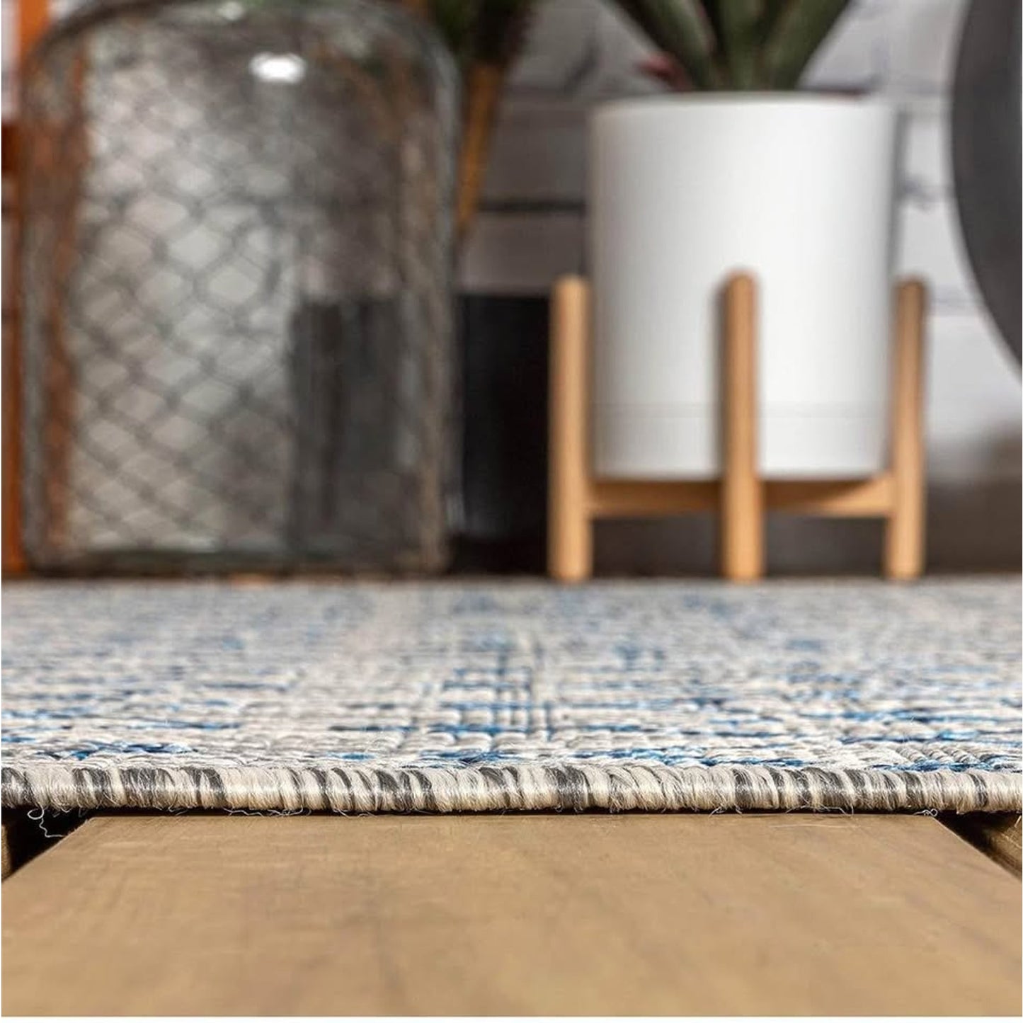 JONATHAN Y SMB108A-8 Ourika Moroccan Geometric Textured Weave Indoor Outdoor Area Rug, Bohemian, Rus