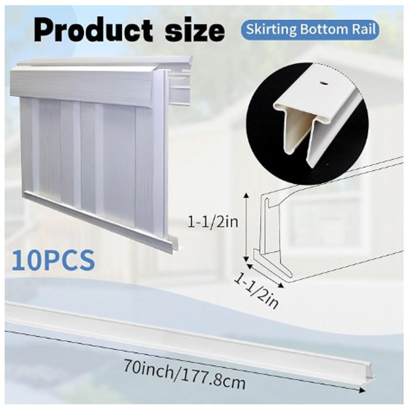 Yaocom 10 Pack 58 ft Vinyl Skirting Bottom Rail for Mobile Home