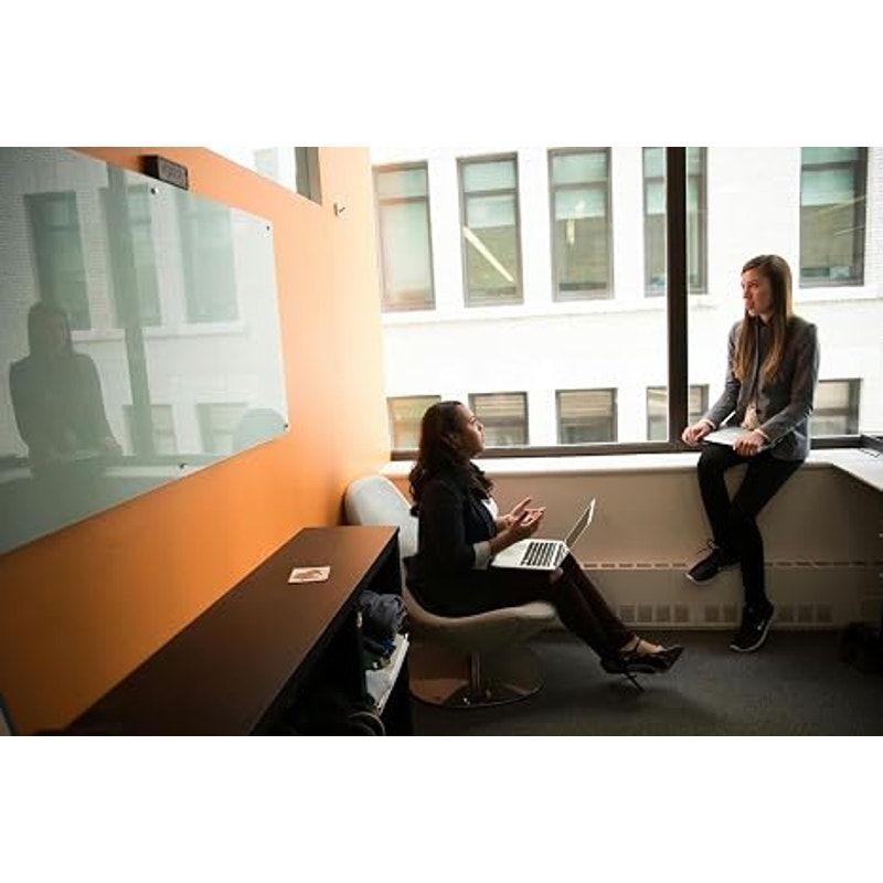 Glass Whiteboard 6'x4', Magnetic Glass Dry Erase, Frameless Wall Mounting, for Office Home & School