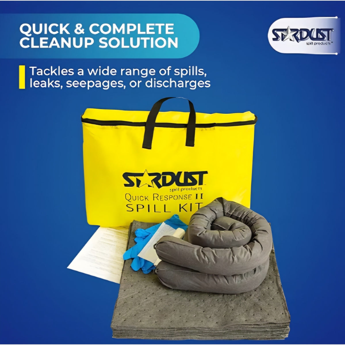 Stardust Spill Products Universal Spill Kit –OSHA Compliant Solution forEmergency Response Chemical