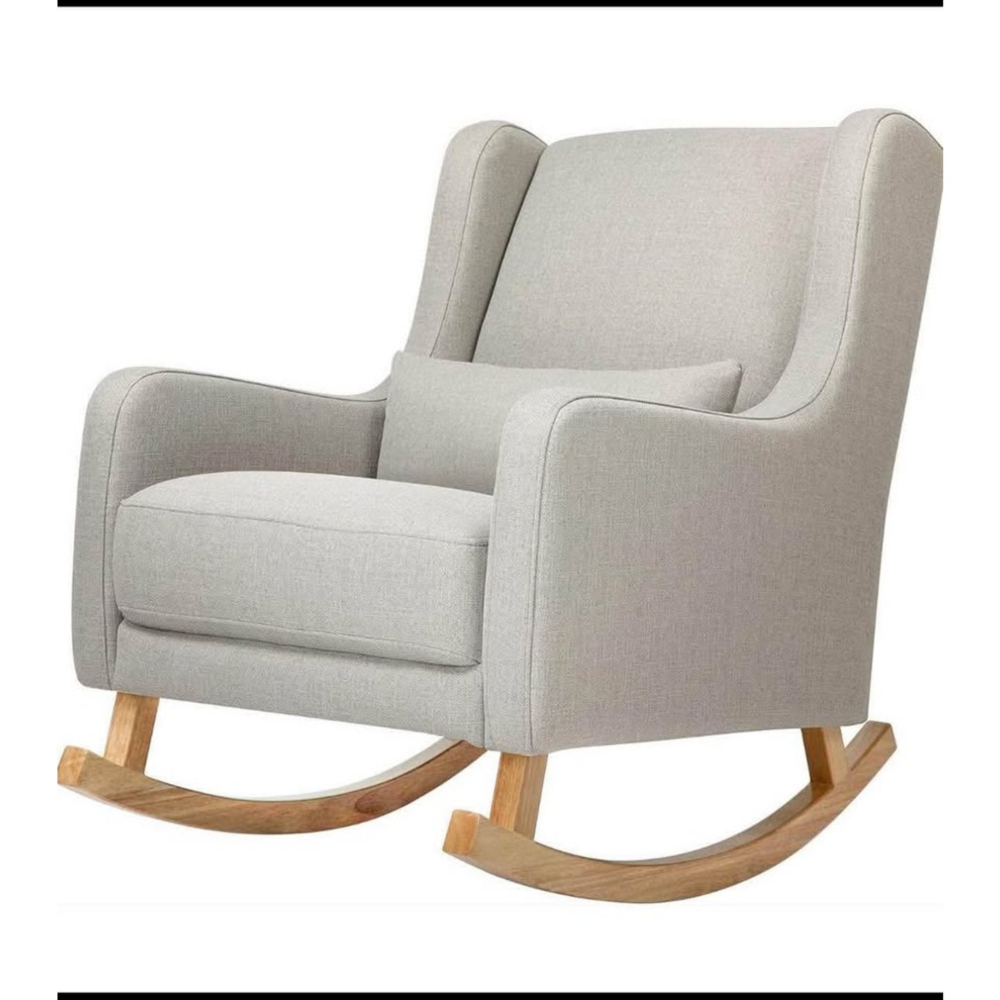 Babyletto Kai Rocker in Performance Grey Eco-Twill with Light Legs, Water Repellent & Stain Resistan