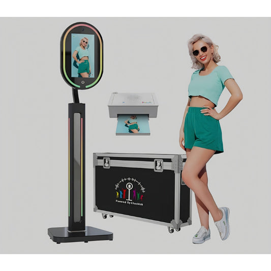 Magic Mirror Photo Booth Touch Screen with Printer and 1200W Pixel 4K HD Camera