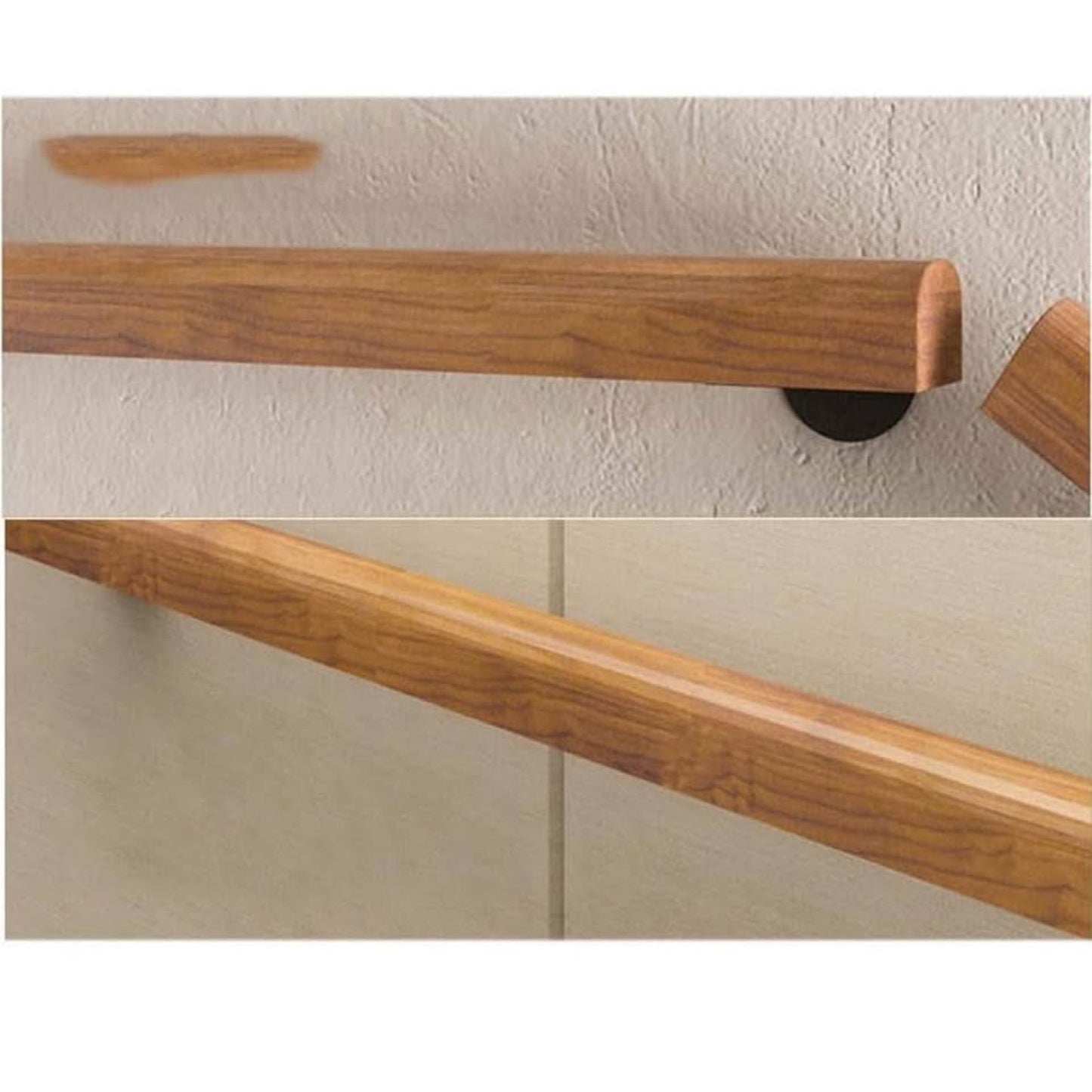 Stair Handrail, Wooden Handrail, 1-20FT Length, Stair Railing, Indoor Wall Handrail, Natural Wood, E