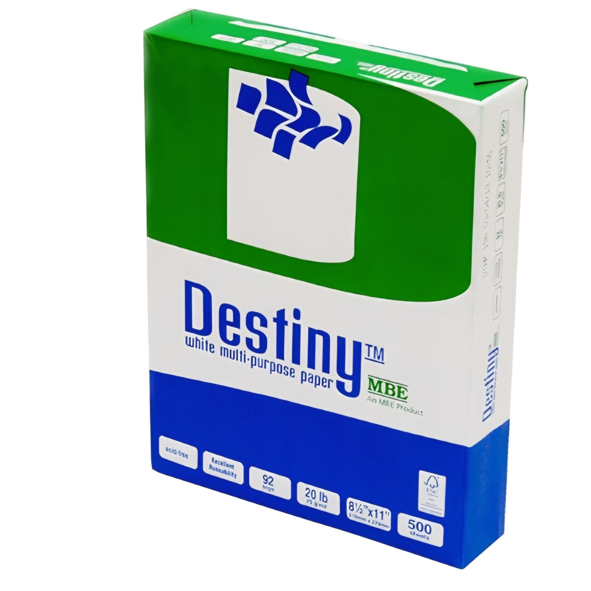 Destiny™ Multipurpose Copy Paper, Letter Size Paper, 20 Lb, 500 Sheets Per Ream, Case Of 10 Reams