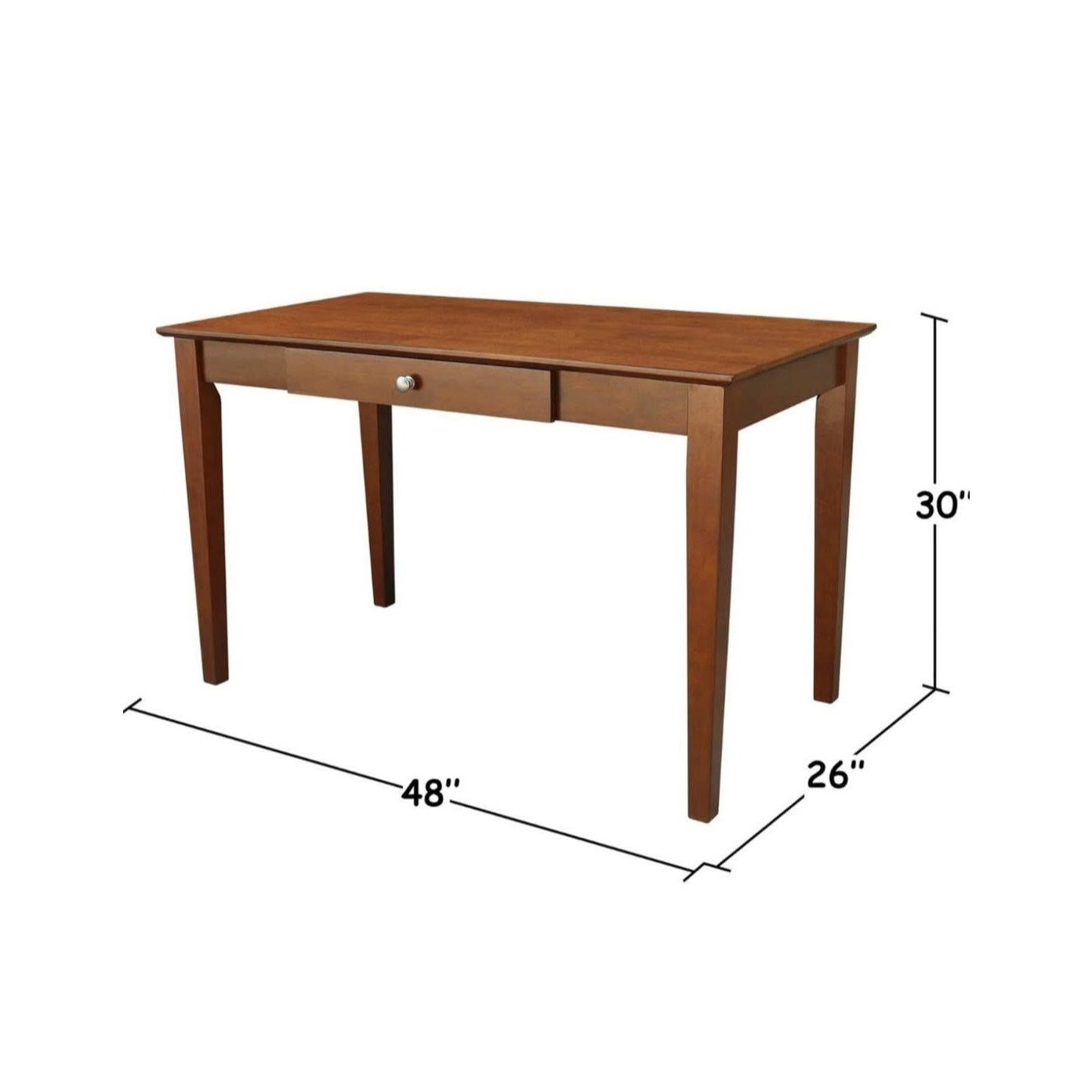 165 obo IC International Concepts, Writing Desk With Drawer, Solid Wood, Real Parawood, 48" W x 26" D x 30"