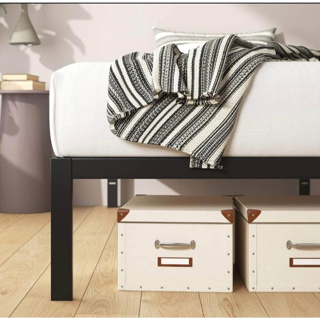 Zinus Mia Metal Platform Bed Frame Futon Mattress, Twin, Black